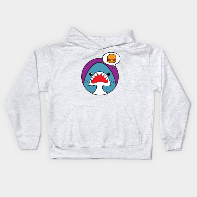 Hank the Hangry Shark Kids Hoodie by sherritdesign